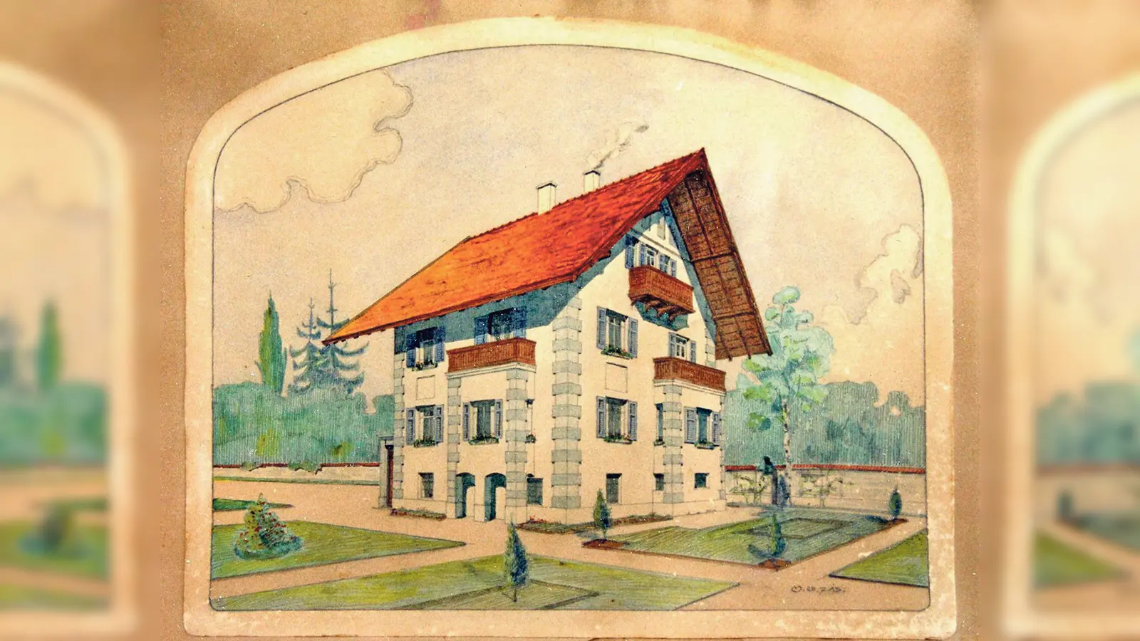 Die Ferchl Villa wurde 1913 als Landhausvilla erbaut, der »Villa Salve«, mit Erkern und formschönen Balkonbrüstungen. Bauherr und Architekt: Josef Ferchl. Seit 1919 ist sie im privaten Besitz und wird in vierter Generation als Wohnhaus genutzt. (Foto: VA)