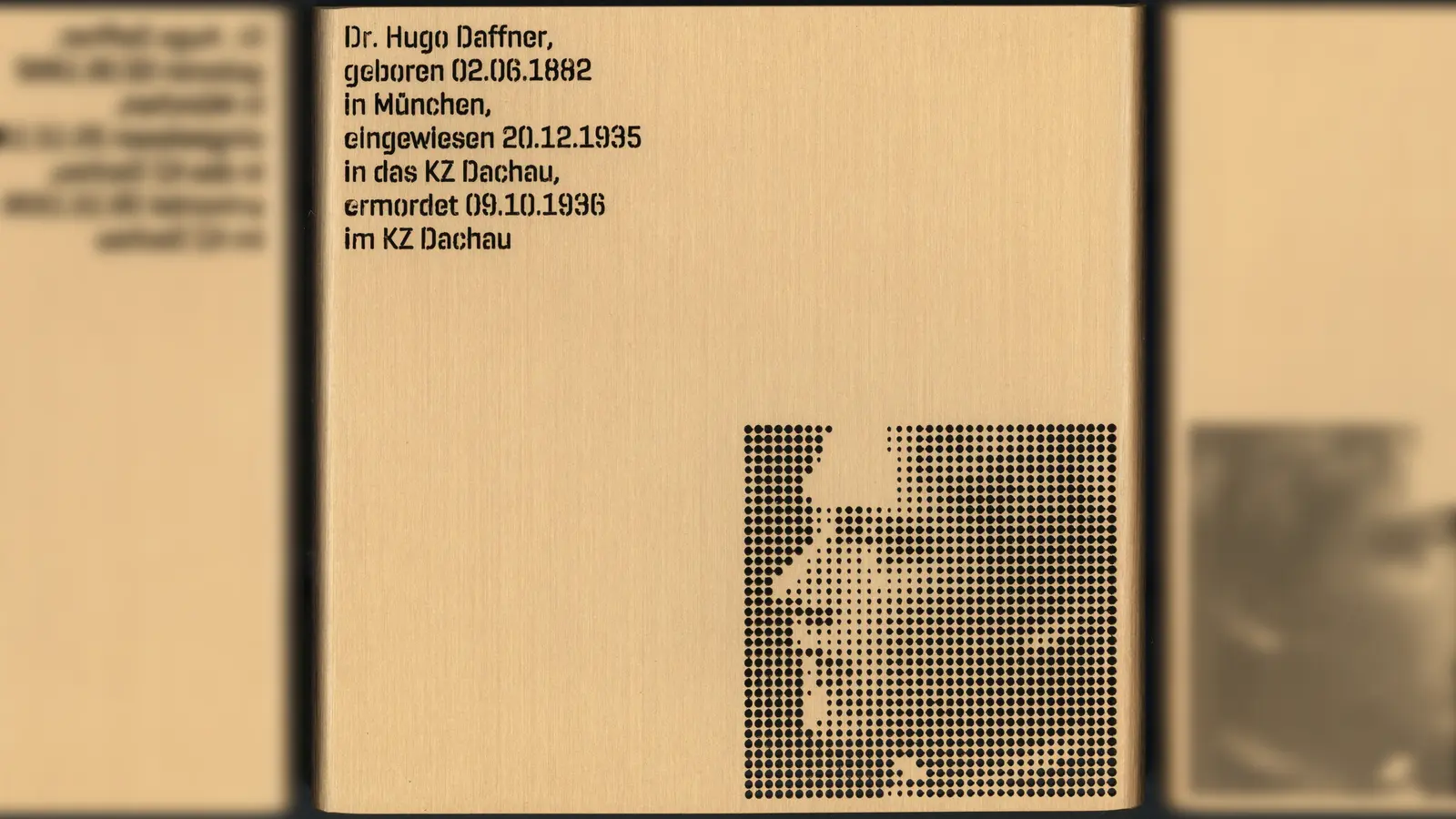 Erinnerungszeichen für Dr. Hugo Daffner. (Foto: Stadtarchiv München“)