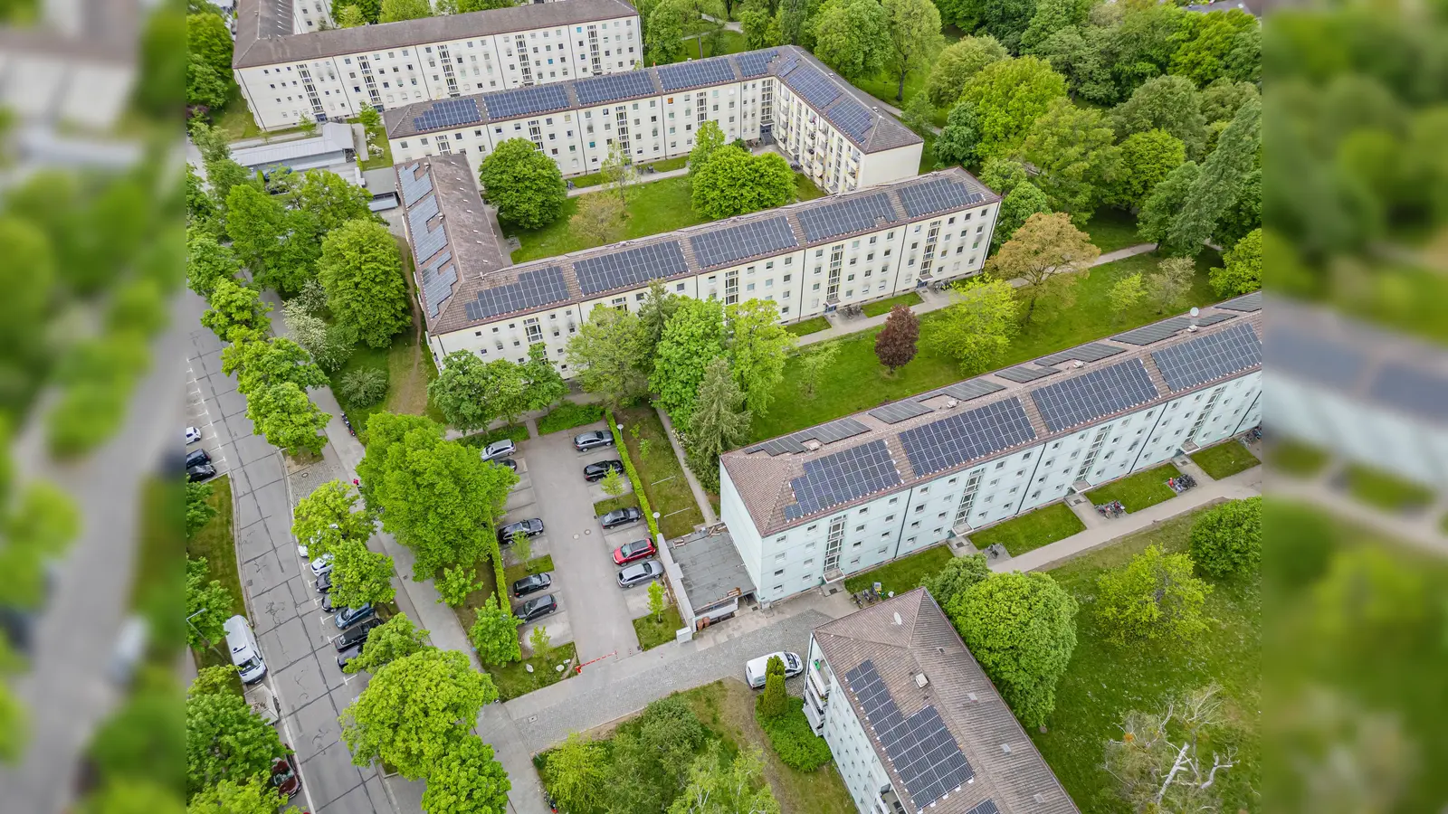 Der erzeugte Strom kommt den Mietern der 600 Wohnungen des Quartiers zugute. (Foto: Münchner Wohnen/Boris Storz)