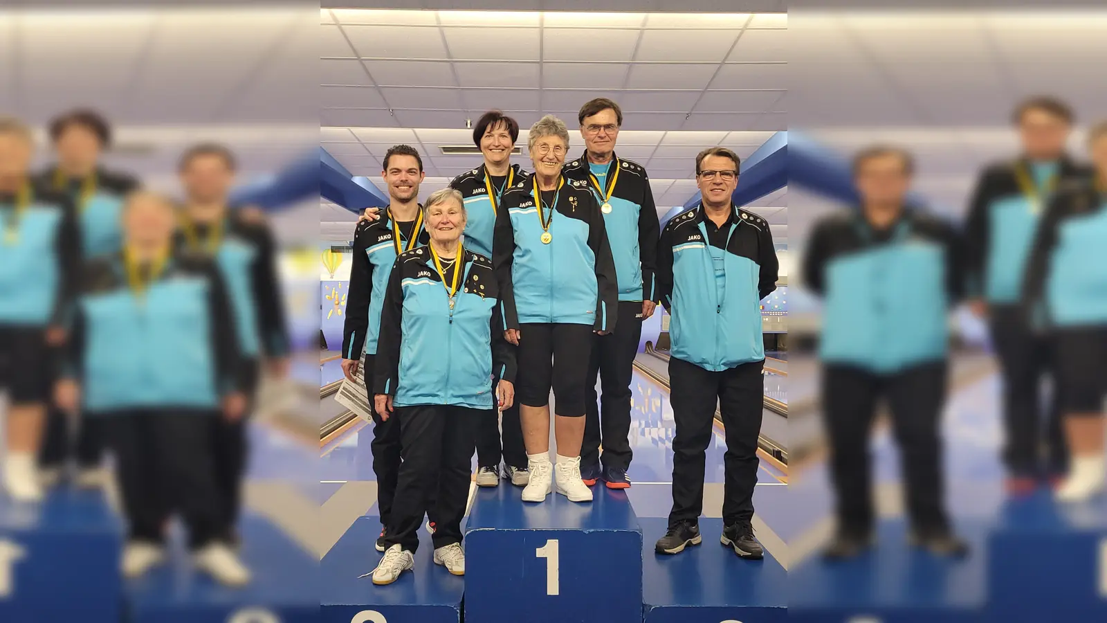 Für die Bayerischen Meisterschaft qualifiziert haben sich (v.l.) Florian Schüchel, Monika Hartmann, Katrin Schulze, Ursula Eder, Werner Schüchel und Sorin Gavriloiu. (Foto: SKC-Lohhof)