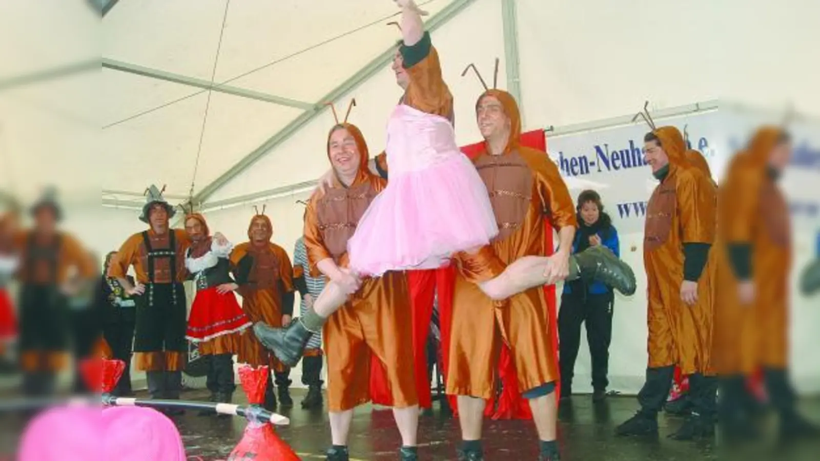 So groß können kleine Flöhe sein: Das Männerballett des FCN hatte sich in dieser Faschingssaison in einen Flohzirkus verwandelt. (Foto: bb)
