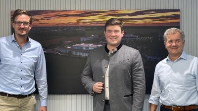 Gemeinsam für den Geothermie-Ausbau in Unterhaching (v.l.) Geothermie Unterhaching Geschäftsführer Christoph Reiners, Bürgermeister Korbinian Rausch und Geothermie Unterhaching Geschäftsführer Wolfgang Geisinger.  (Foto: hw)