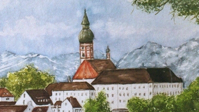 Am liebsten malt Heidi Gerum Wasser und Berge - heimatliche Landschaften. (Foto: Heidi Gerum)