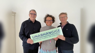 Die „Unabhängige Politik Planegg” mit Vorsitzendem Florian Zeller, Schriftführerin Veronika Schorsch und Kassierer Siegfried Sitzberger. (Foto: B.Zeller)