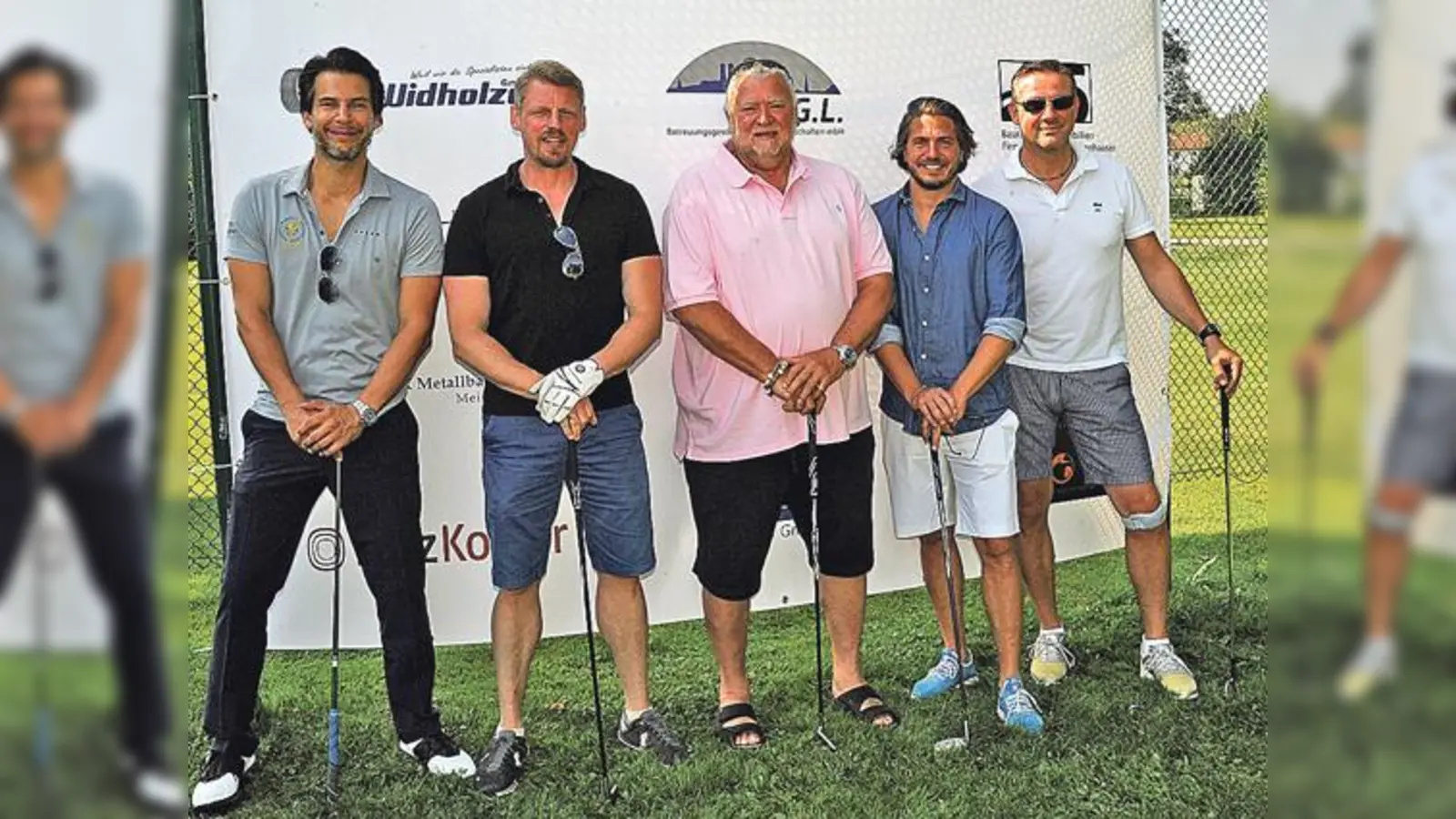 Schauspieler Florian Odendahl (v. li.) und Martin Gruber, Anton Schrobenhauser Senior, Anton Schrobenhauser Junior (beide kids to life) und Robert Greil (Hirmer).	 (Foto: kids to life)