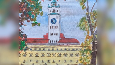 „Müller‘sches Volksbad im Herbst“ heißt das Bild von Silvia Bohlmann-Hilbrich. (Bild: Silvia Bohlmann-Hilbrich)