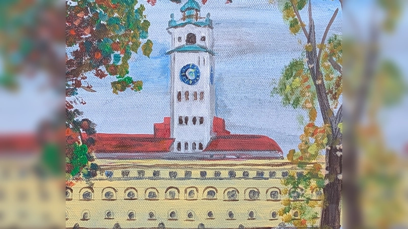 „Müller‘sches Volksbad im Herbst“ heißt das Bild von Silvia Bohlmann-Hilbrich. (Bild: Silvia Bohlmann-Hilbrich)