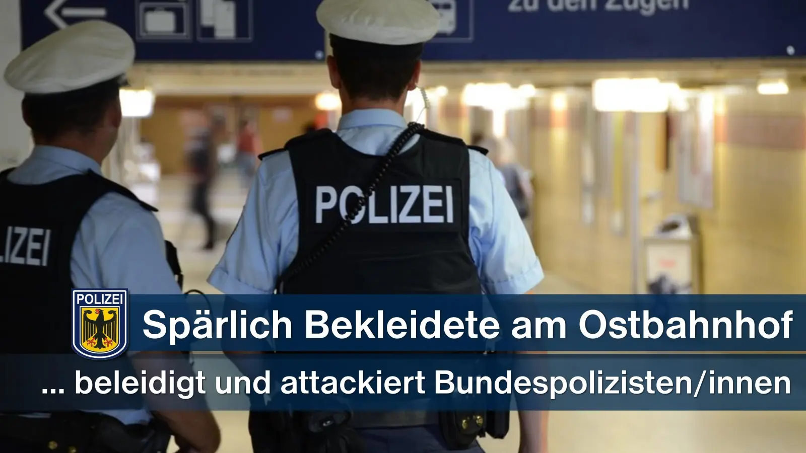 Die Bundespolizei traf die Frau vor, als sie sich gerade entblößte. (Symbolbild: Bundespolizei)